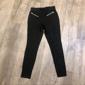 A New Day Womens High Rise Ankle Slim Pants Front Zipper Pockets - Black - Sz S